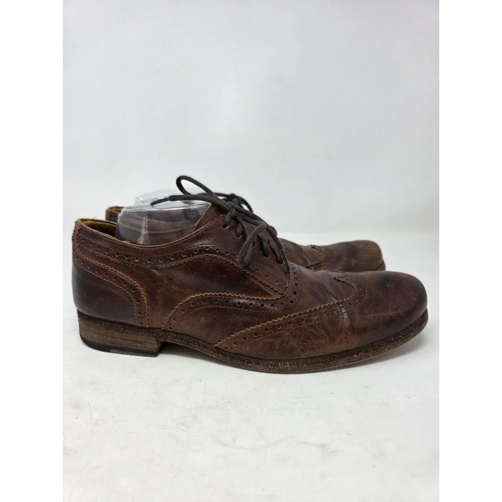Bed Stu Corsico Tan Driftwood Brown Wingtip Oxfords - Men's 9